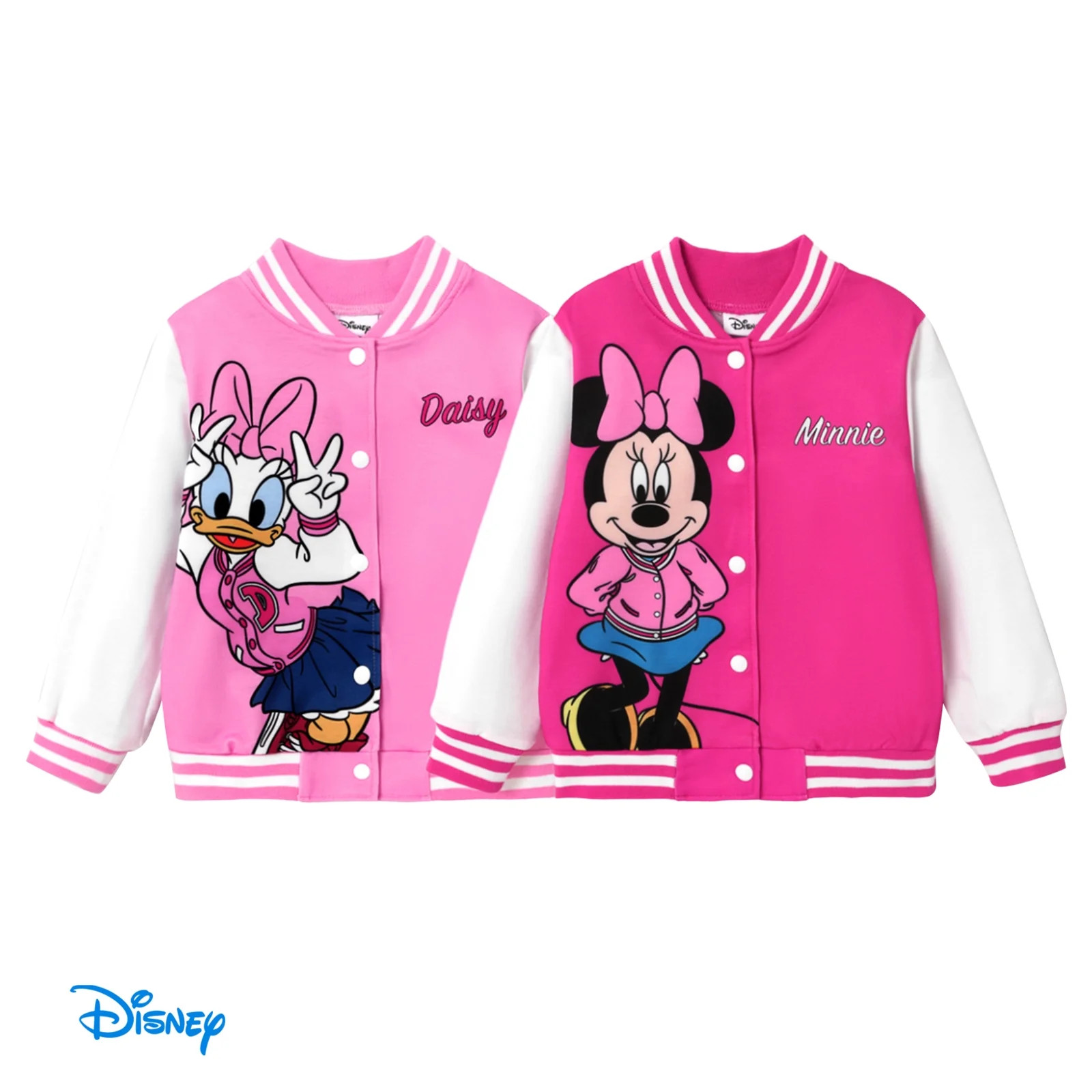 Disney Girls Bomber Jacket Minnie Mouse Daisy Colorblock Varsity Coat Uniform Gift Fall Winter Si... | Walmart (US)