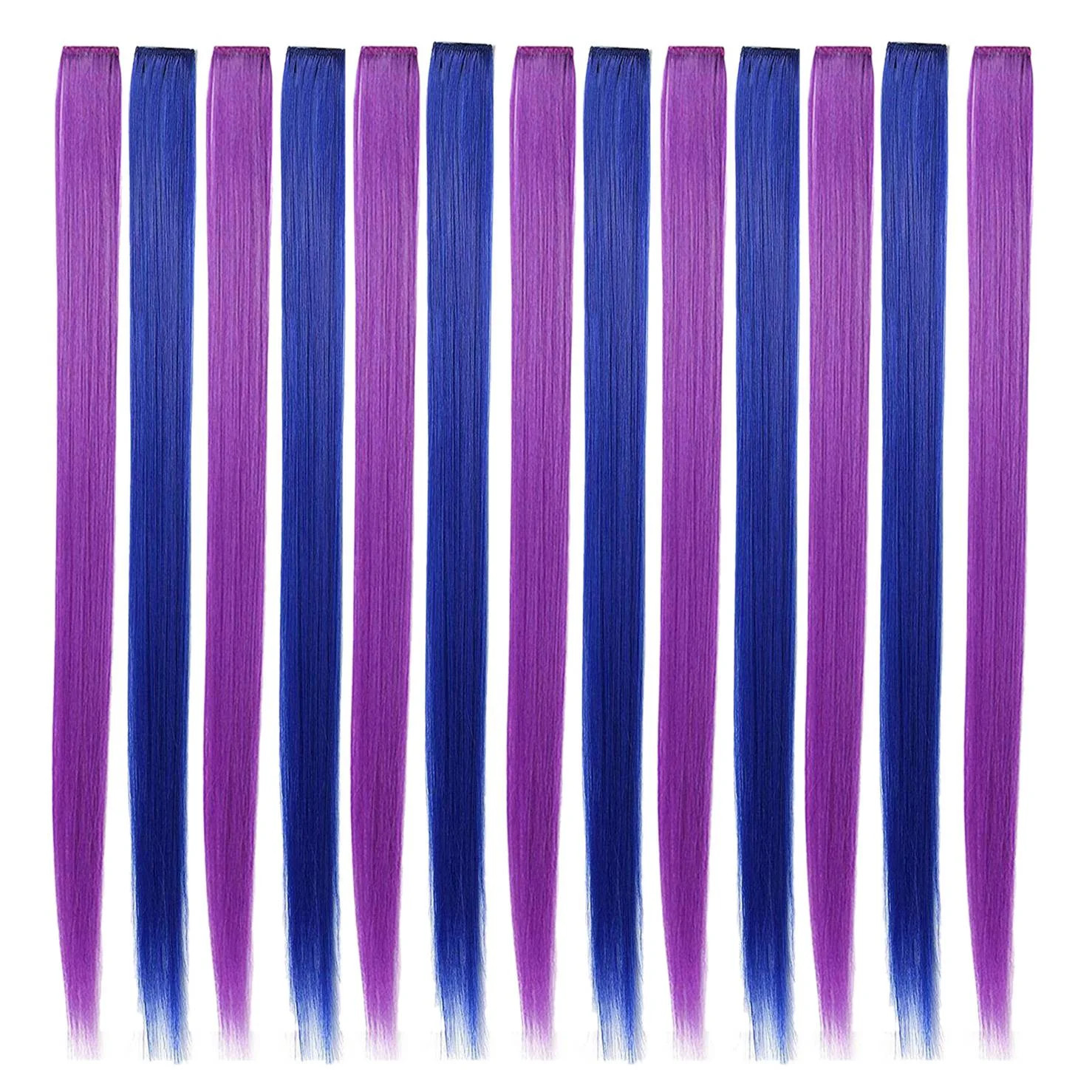 13 Pcs Colored Party Highlights Colorful Clip in Hair Extensions 55cm Straight Synthetic Hairpiec... | Walmart (US)
