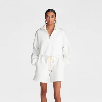 KBB by KAHLANA Women's Pullover 'The Quarter Zip Sweatshirt' - White L | Target