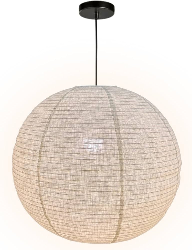 Nogy Pendant Light Fixture - Hanging Light - Off White Linen Pendant Light Large Linen Lantern - ... | Amazon (US)