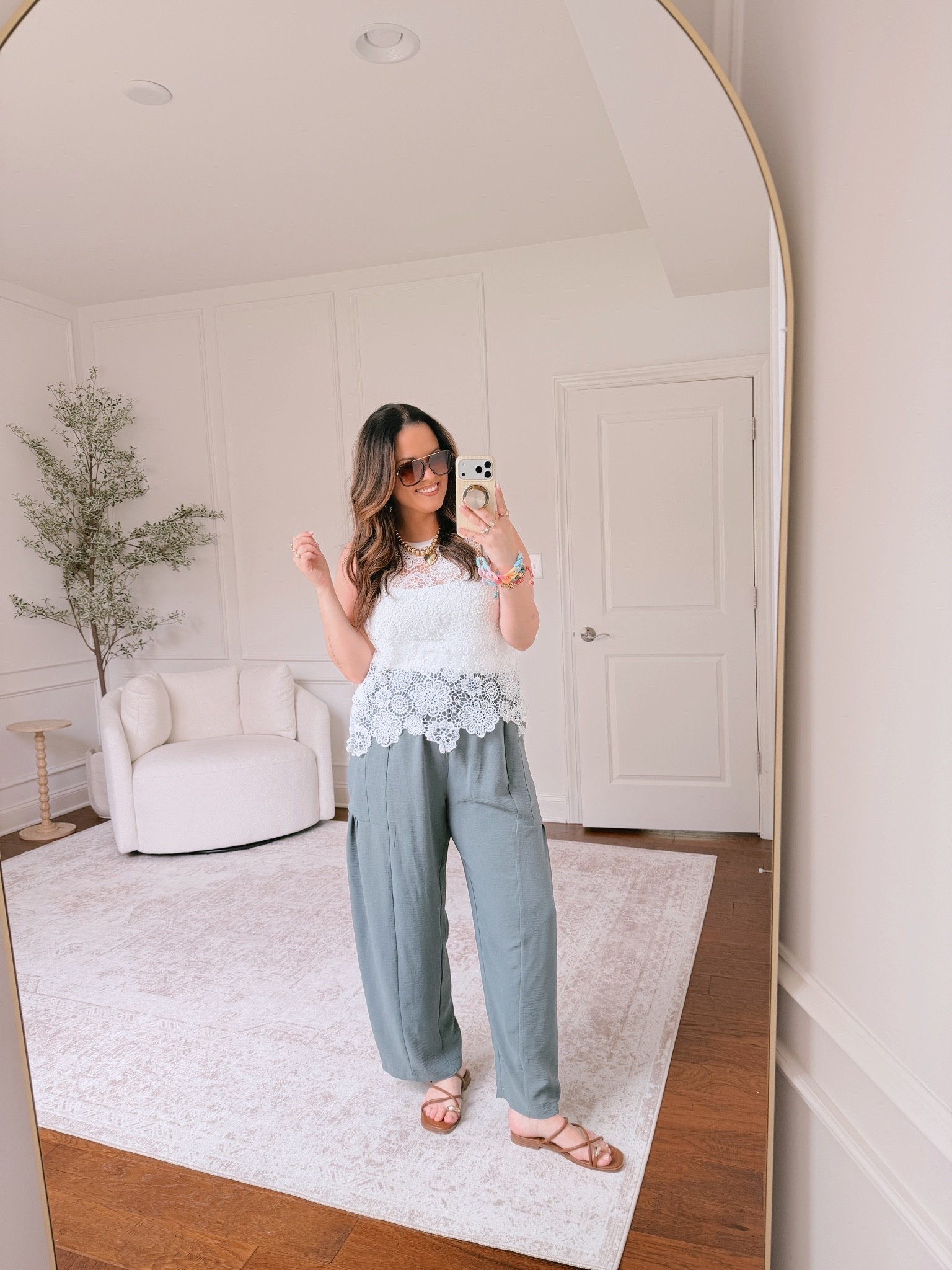 Wearing a large in the tanks and an XL in the pants

#LTKMidsize #LTKootd #LTKmomlife