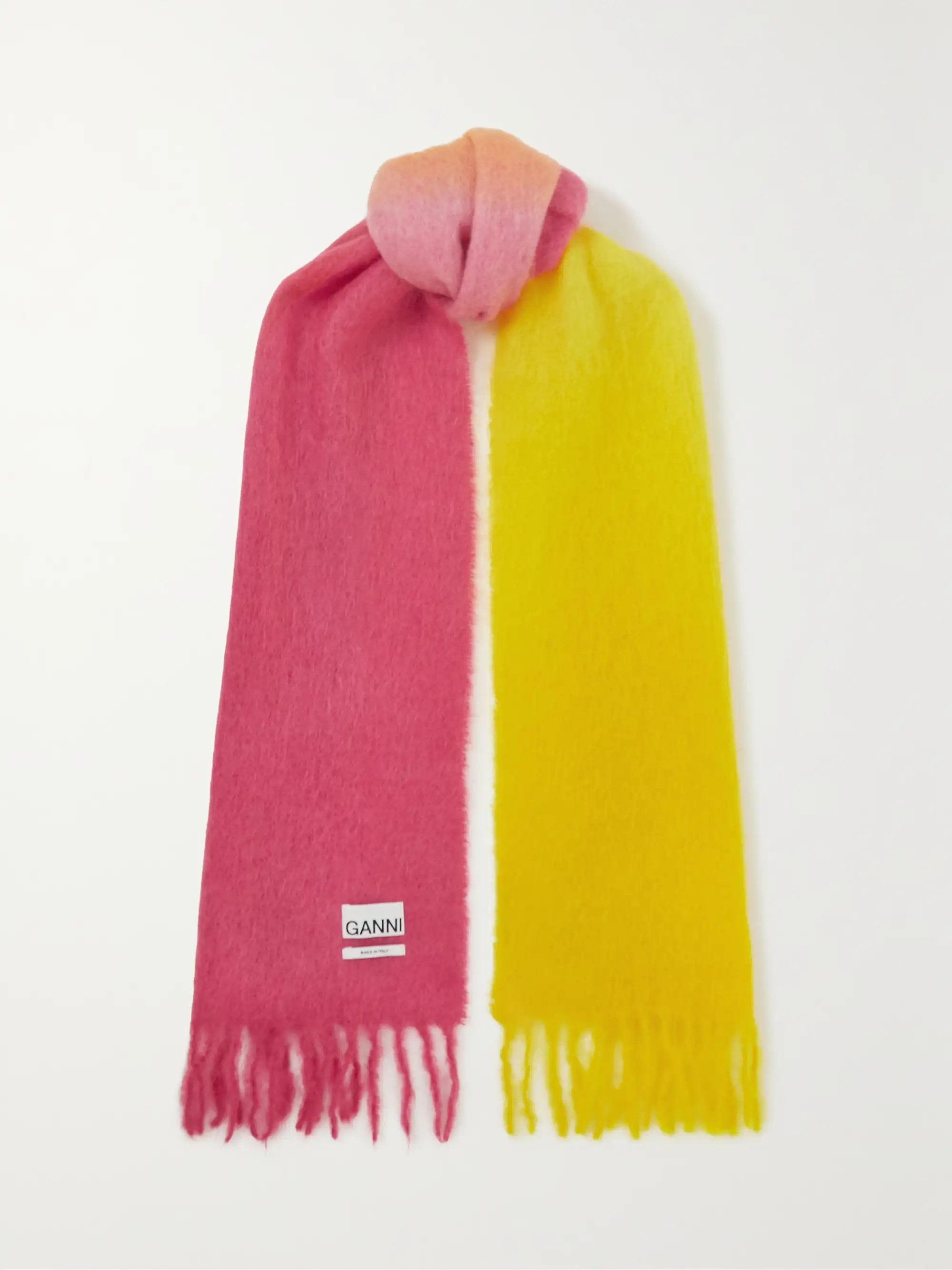 GANNIOmbré mohair-blend scarf | NET-A-PORTER (US)