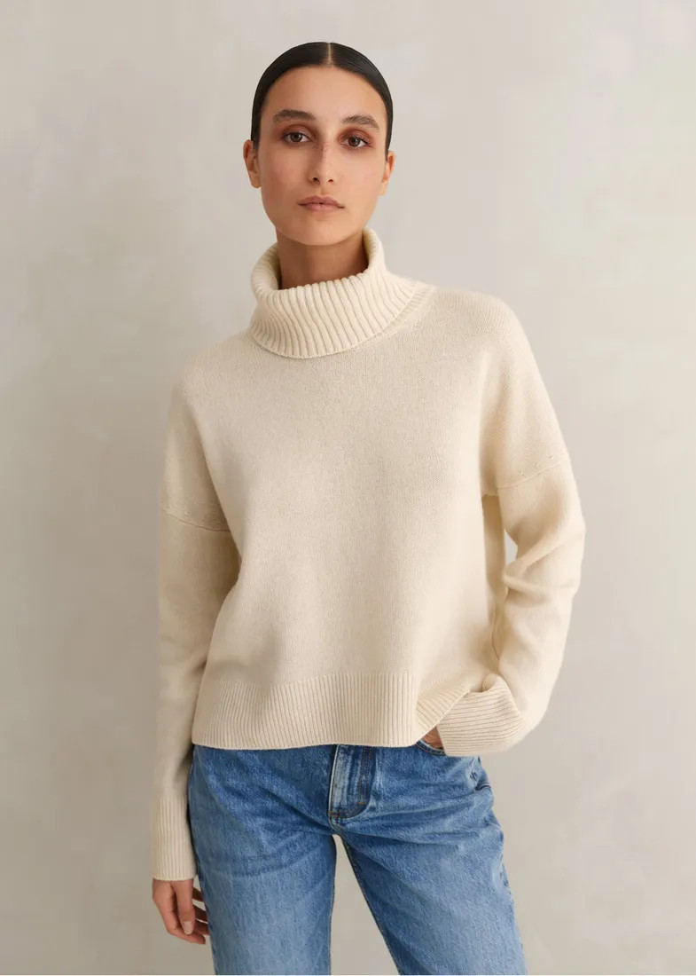 Merino Cashmere Curved Hem Jumper + Snood | ME+EM Global (Excluding US)