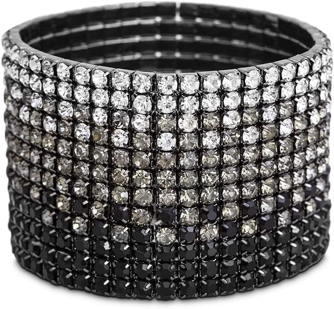 Steve Madden Wide Rhinestone Stretch Bracelet For Women | Amazon (US)