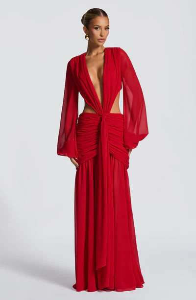 Andrina Maxi Dress - Red | Babyboo (global)
