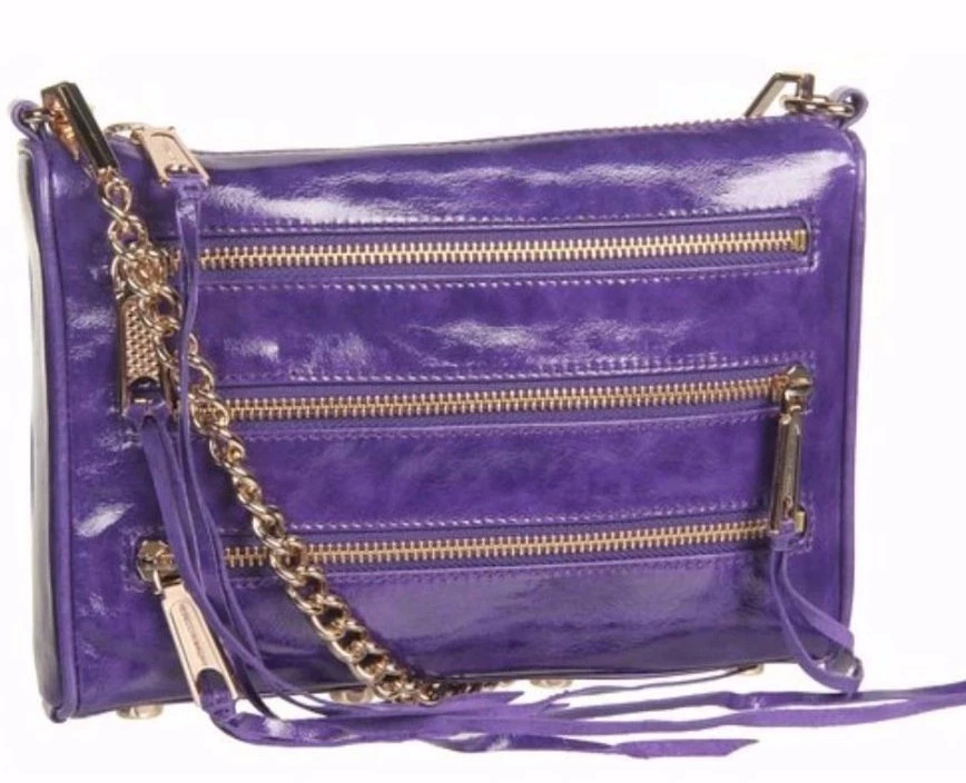 Rebecca Minkoff Mini 5-Zip Convertible Cross-Body Handbag Purple Leather NEW+tag | eBay AU