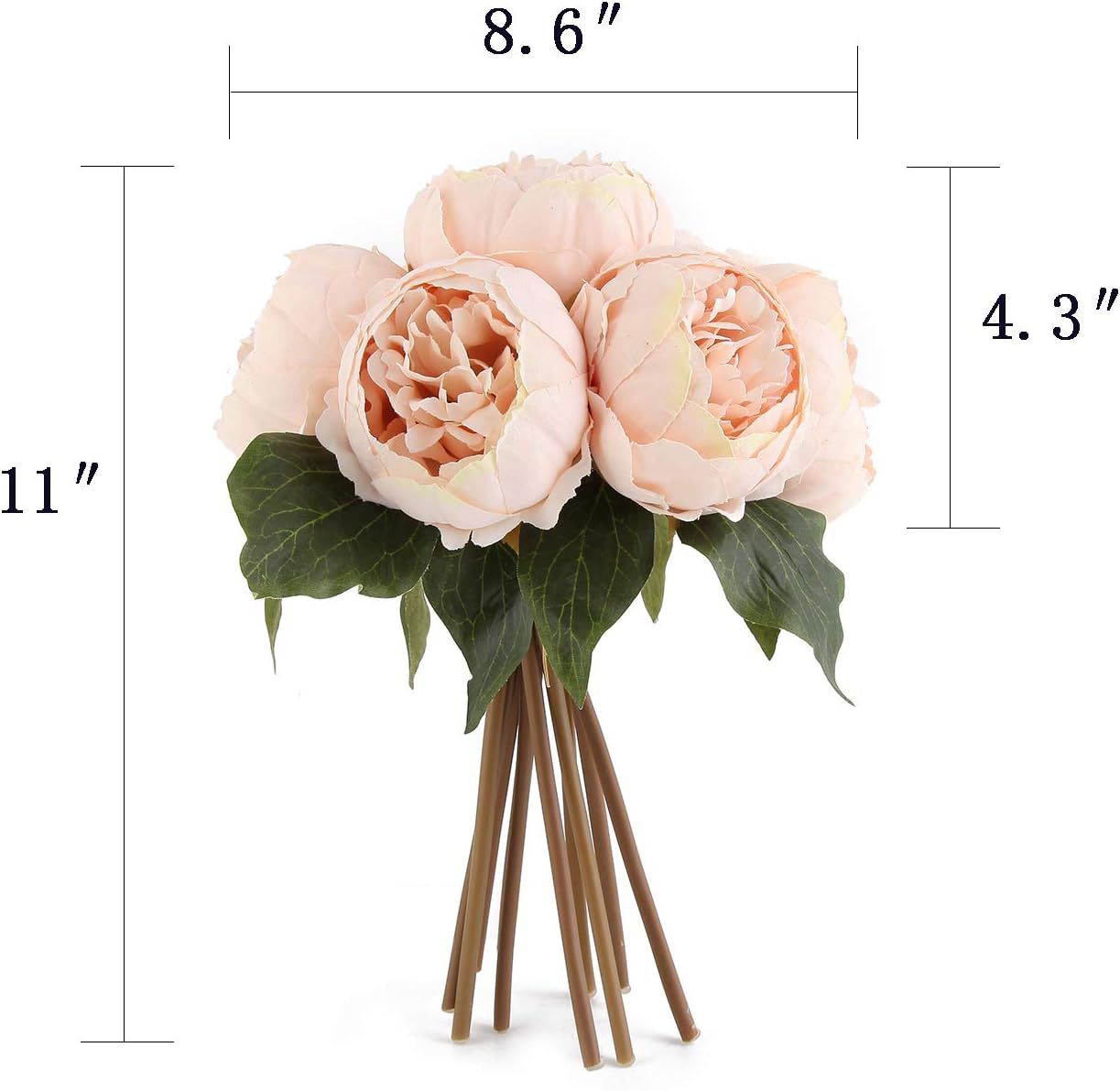 Louiesya Artificial Fake Flowers Peony 7 Flower Heads Silk Flower Arrangements Wedding Bouquets D... | Amazon (US)