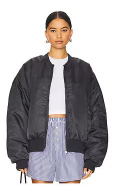 LIONESS Essential Bomber Jacket in Dark Slate from Revolve.com | Revolve Clothing (Global)