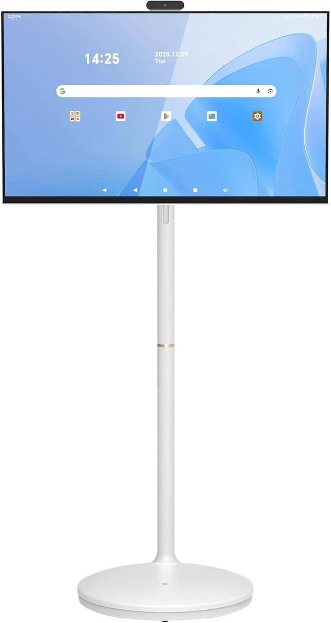 32" 4K Smart Portable TV, Rolling TV on Wheels, Anti-Glare Touchscreen Monitor, Rechargeable Batt... | Amazon (US)