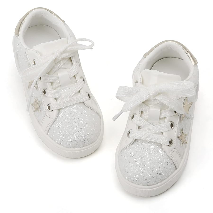 GINFIVE Toddler Girls Sneakers Little Girls Slip On Shoes Glitter Sneakers Toddler | Amazon (US)