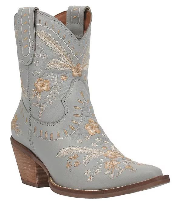 Primrose Leather Feather & Floral Embroidered Western Inspired Booties | Dillard's