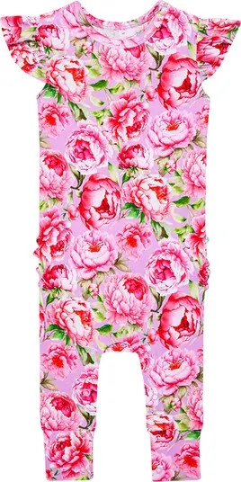 Francoise Peony Print Ruffle Romper | Nordstrom