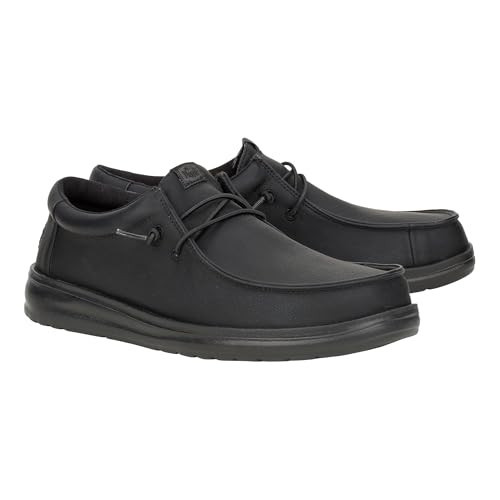 Hey Dude Men's Wally Workwear Sneaker Black/Black/Black | Amazon (US)