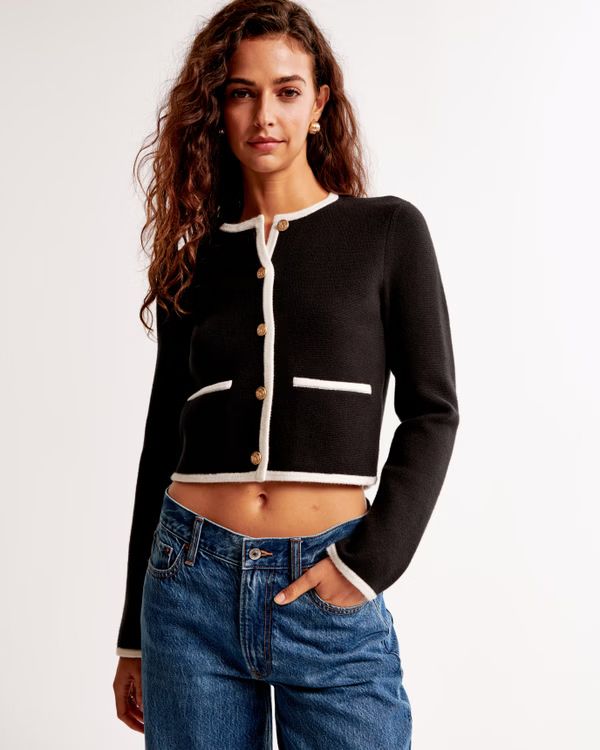 Women's LuxeLoft Crew Sweater Jacket | Women's Tops | Abercrombie.com | Abercrombie & Fitch (US)