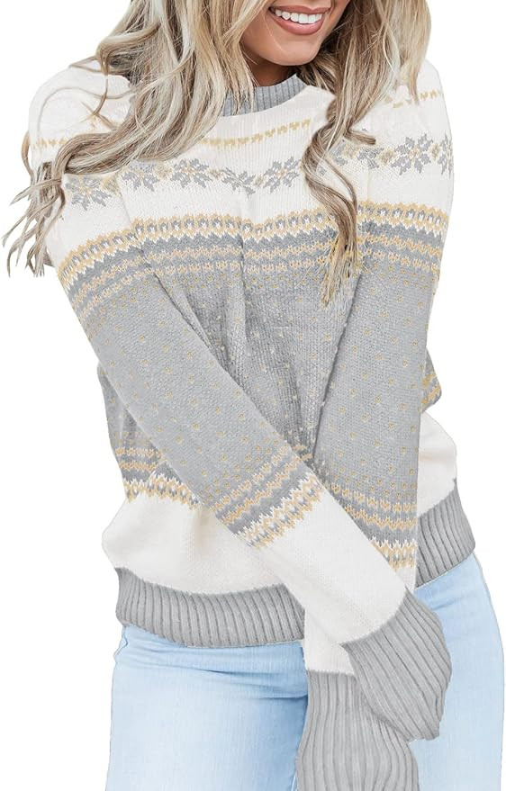 LookbookStore Women Ugly Christmas Tree Reindeer Holiday Knit Sweater Pullover | Amazon (US)