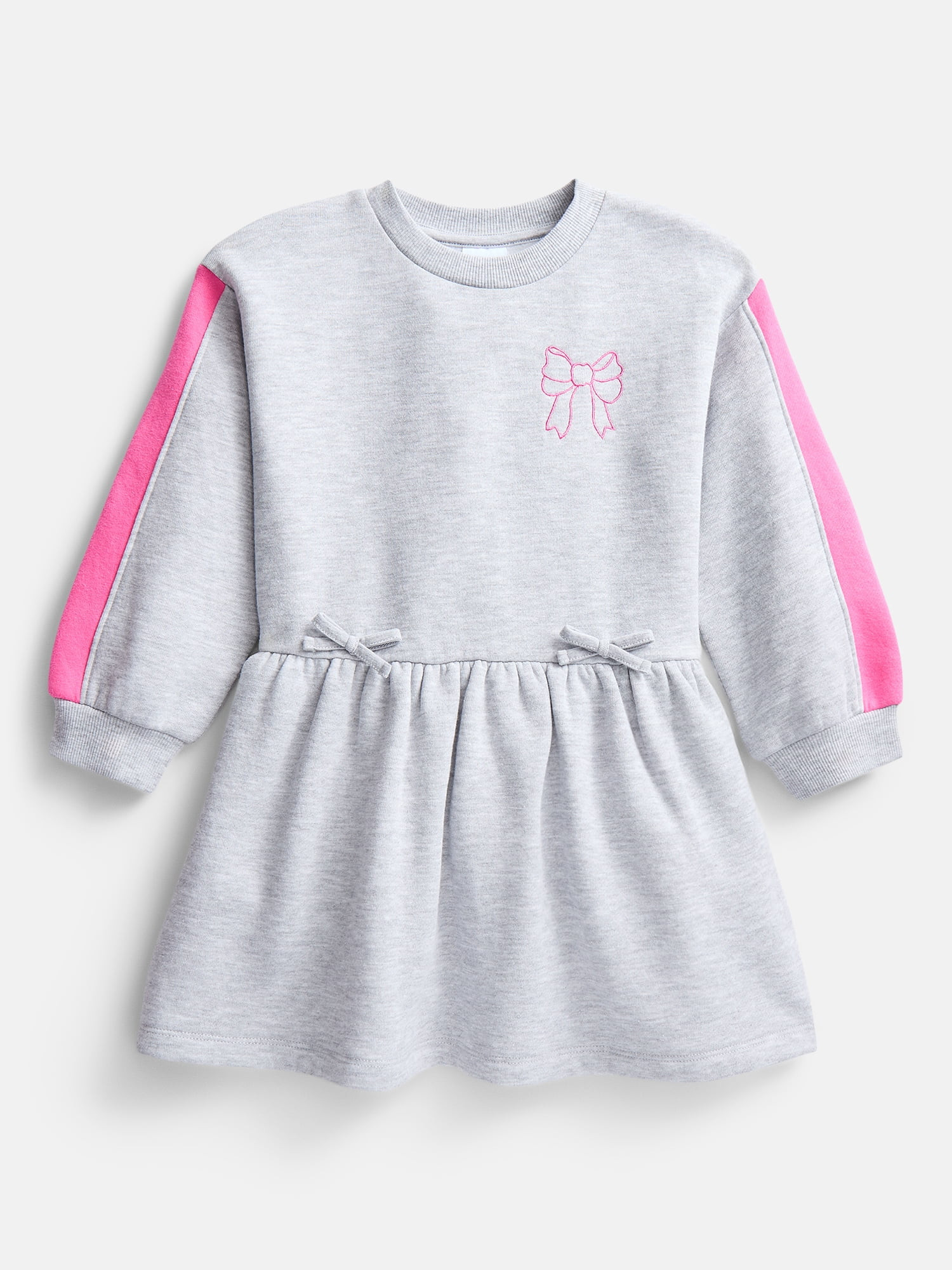 Wonder Nation Toddler Girls Embroidered Graphic Fleece Dress with Long Sleeves, Sizes 12M-5T | Walmart (US)
