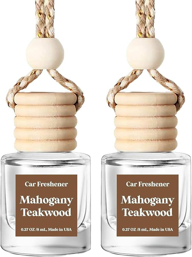 Car Air Freshener Hanging 2 Pack,Mahogany Teakwood Essential Oil Diffuser for Car, Car Air Freshe... | Amazon (US)
