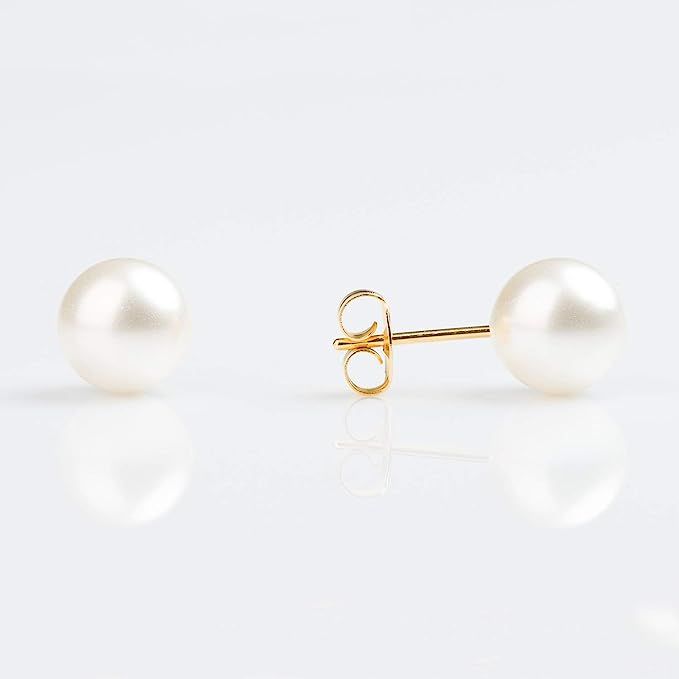 STUDEX Sensitive White Pearl Stud Earrings 8mm | Hypoallergenic and Nickel Free for Sensitive Ear... | Amazon (US)