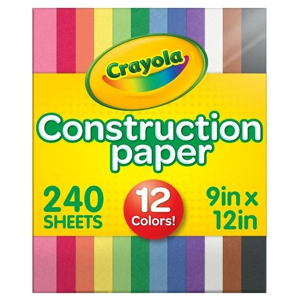 Crayola Construction Paper in 10 Assorted Colors, School Supplies, Beginner Child, 240 Sheets - W... | Walmart (US)