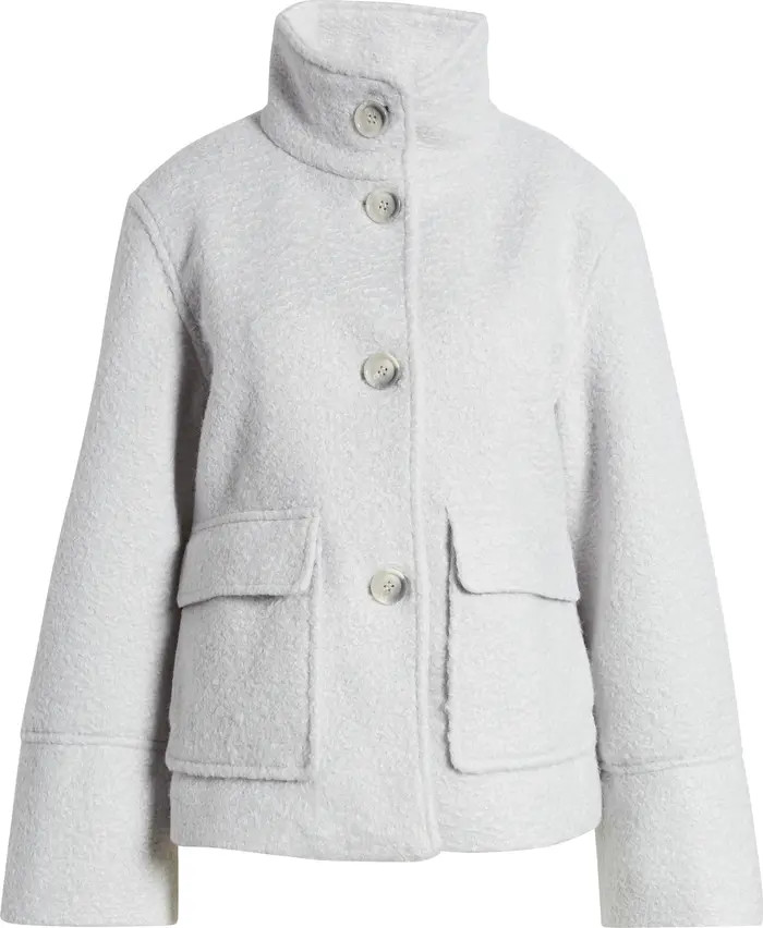 Sam Edelman Stand Collar Pressed Bouclé Jacket | Nordstrom | Nordstrom