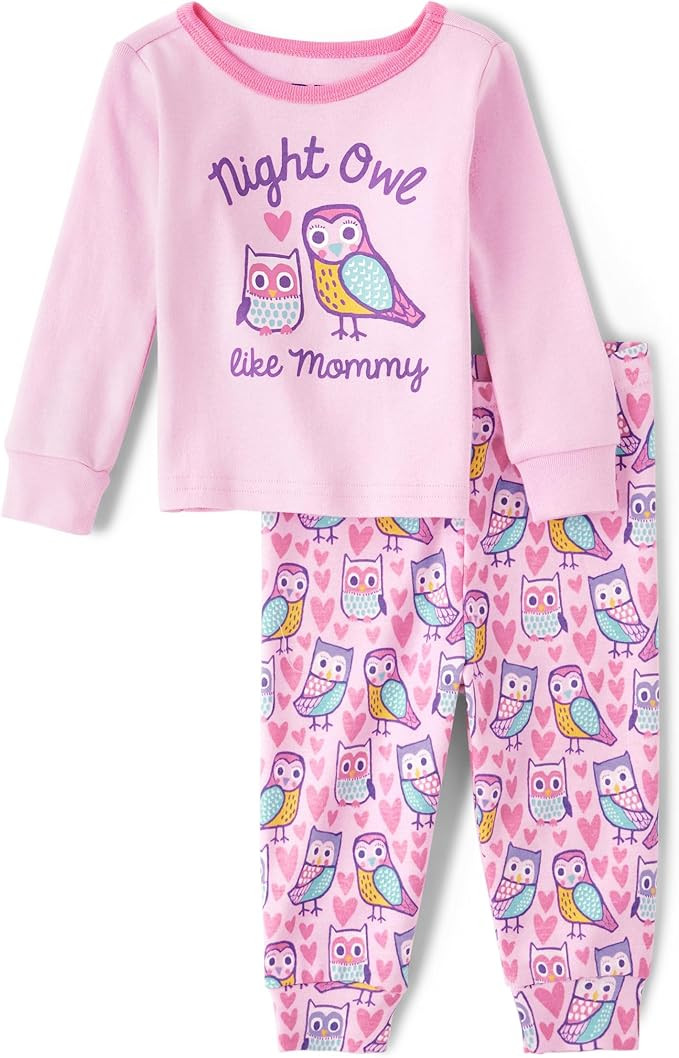The Children's Place Baby Girl's and Toddler Long Sleeve Top and Pants Snug Fit 100% Cotton 2 Pie... | Amazon (US)