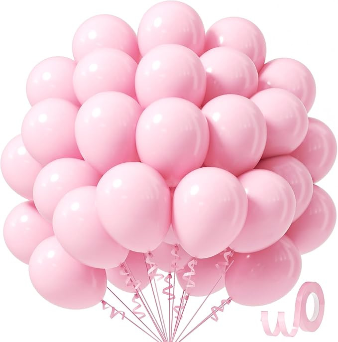 Light Pink Balloons 12 inch, Pastel Pink Latex Balloons 50pcs Party Balloons for Graduation Brida... | Amazon (US)