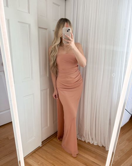 Fits like a glove and such a cute summer color 🧡⚡️ wearing size XS - wedding guest dress

#LTKwedding #LTKstyletip
