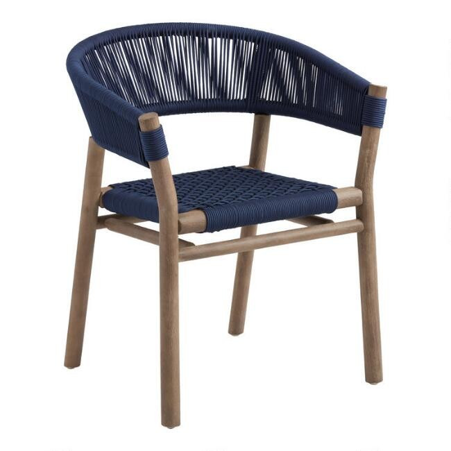 Acacia Wood and Rope Cabrillo Outdoor Dining Chair | World Market