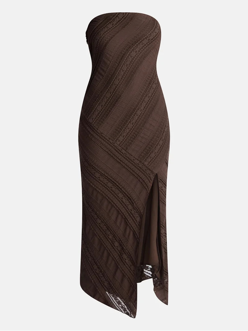 No Boundaries Tube Lace Asymmetrical Dress, Women's XXS-XXL | Walmart (US)