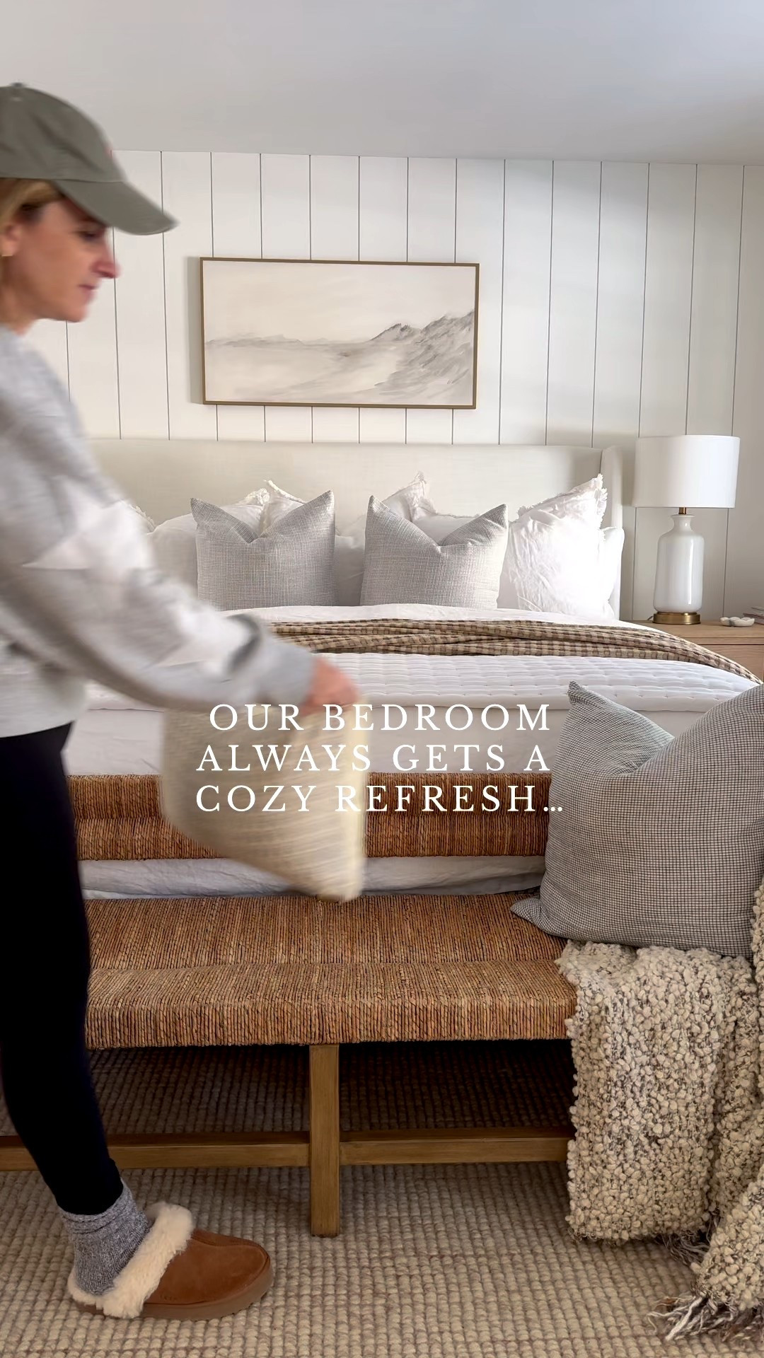 This winter bedroom blends crisp whites, soft blues, and warm wood tones for a calm coastal feel all season long. Layered textures and neutral finishes create a light, airy space that still feels cozy. Winter bedroom, coastal bedroom, neutral bedroom decor, white bedding, coastal winter decor, bedroom inspo, coastal home, modern coastal bedroom, layered bedding, wood accents, serene bedroom, Sherri Calnan 

#LTKHome