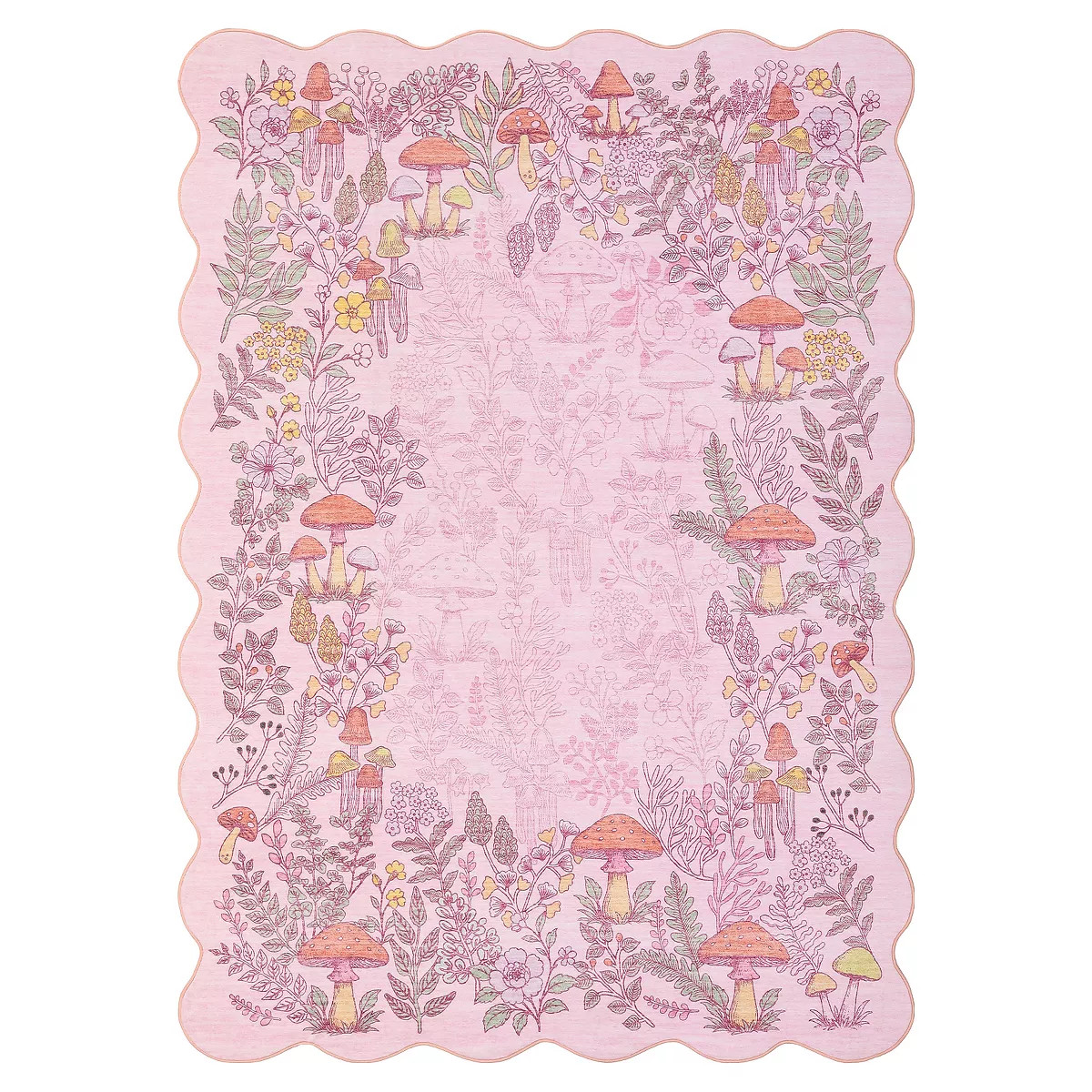 10'x13' Washable Scalloped Mushroom Rugs for Living Room Bedroom, Cute Soft Non Slip Forest Nurse... | Target