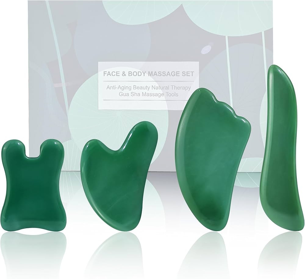 Rena Chris Guasha Massage Tool, 4 Pcs Gua Sha Facial Tool, Guasha Board for SPA Acupuncture Thera... | Amazon (US)
