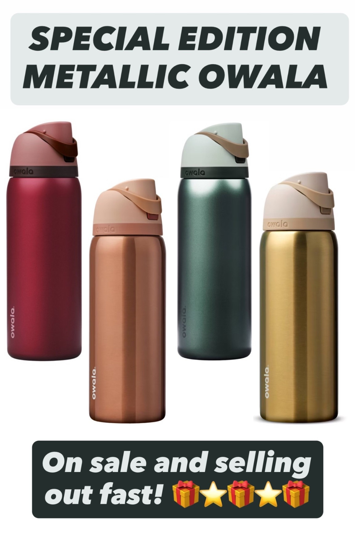 These special holiday edition metallic Owalas are selling fast! They’re so pretty and would make a great gift. 

#LTKCyberWeek #LTKHoliday #LTKSaleAlert