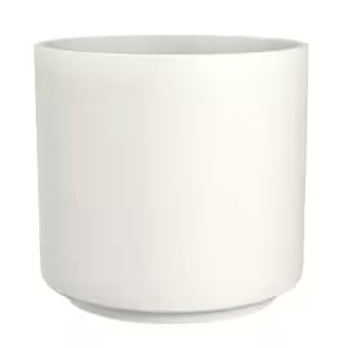 13 in. Matte White Cylinder Ceramic Planter | The Home Depot