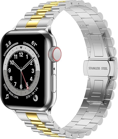 Wolait Stainless Steel Band Compatible with Apple Watch 49mm 46mm 45mm 44mm 42mm 41mm 40mm 38mm,U... | Amazon (US)