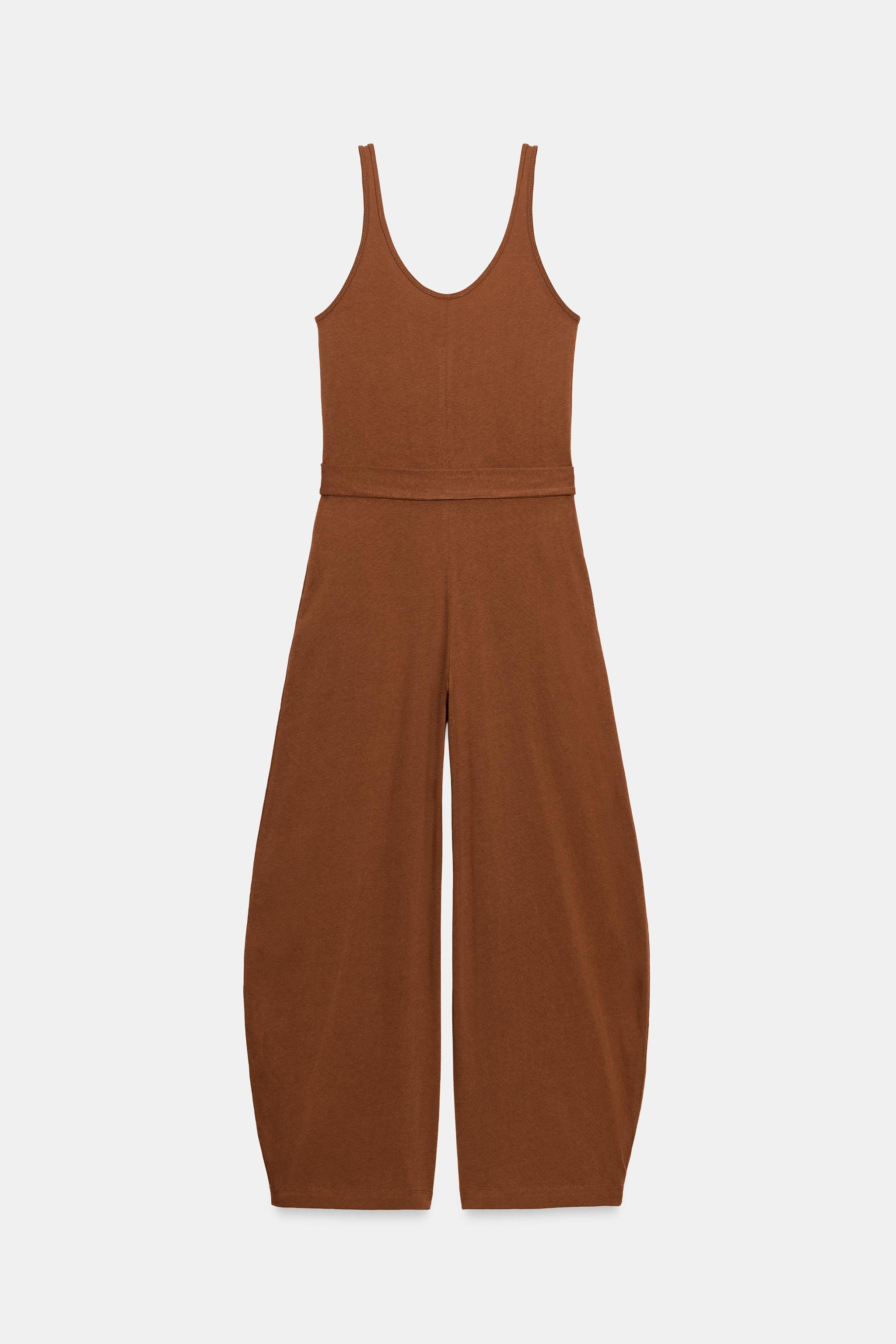 BELTED HEAVY COTTON JUMPSUIT | Zara US