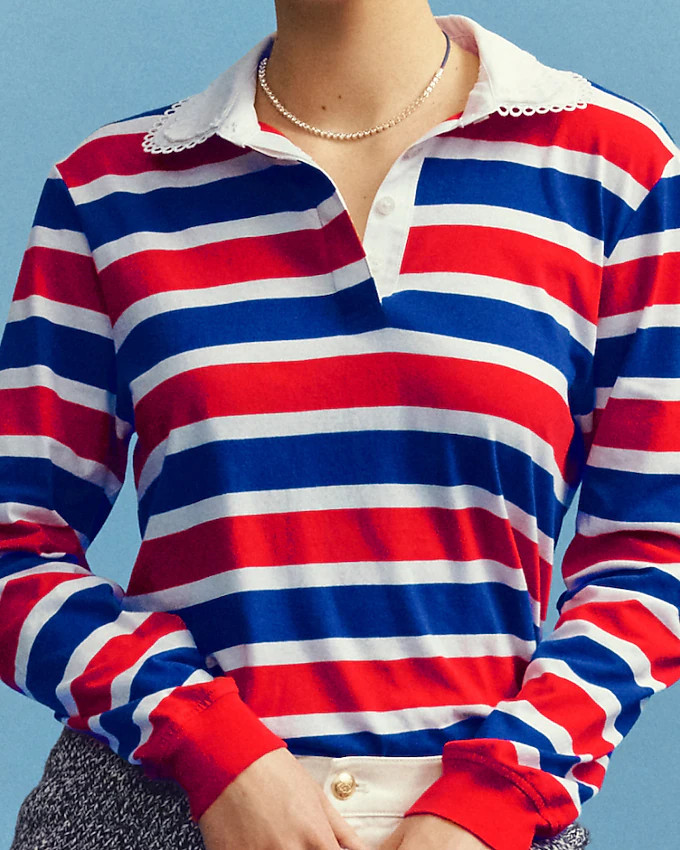 Vintage jersey rugby T-shirt with eyelet collar | J. Crew US