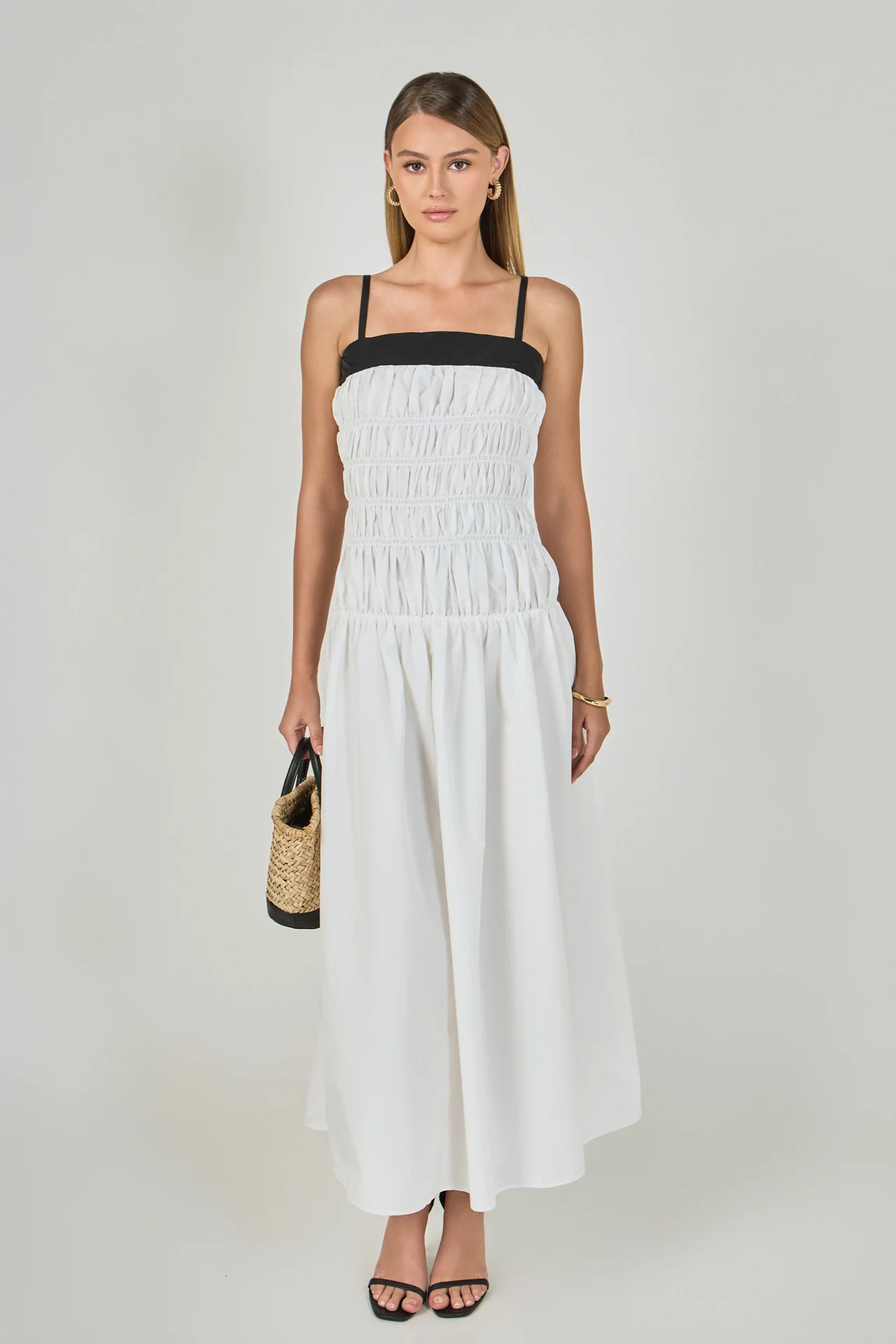 Amara Smocked Taffeta Maxi Dress | Endless Rose