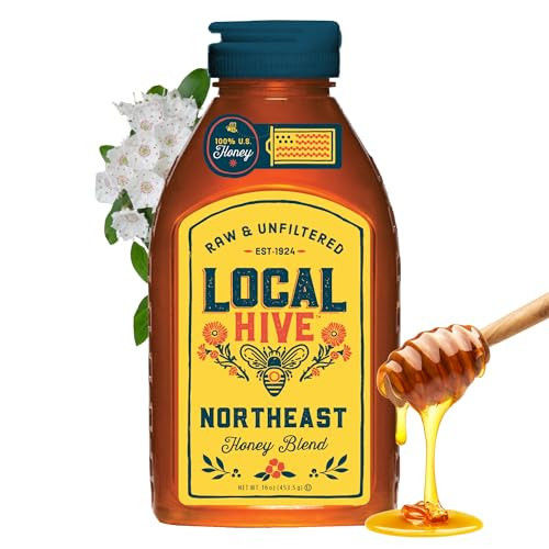 Local Hive Northeast Raw Unfiltered Honey – 16 oz, 100% Pure US Honey, Sourced from American Bees and Beekeepers - Natural Sweetener, Ideal for Tea, Baking, and Cooking | Amazon (US)