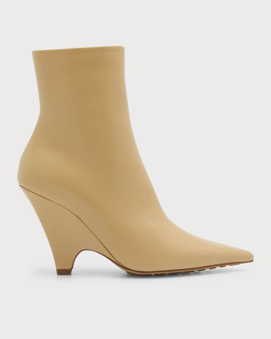 Bottega Veneta Point Lambskin Ankle Booties | Neiman Marcus