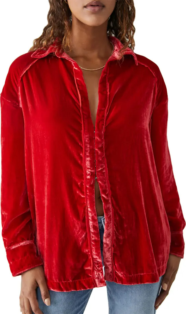Free People Marianne Velvet Shirt | Nordstrom | Nordstrom