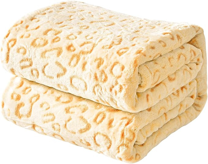 FY FIBER HOUSE Flannel Fleece Leopard Print Throw Blanket Super Soft Lightweight Fluffy Twin Blan... | Amazon (US)