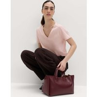 M&S Pure Cotton V-Neck T-Shirt Cool Pink | Marks & Spencer (UK)