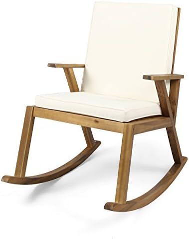 Christopher Knight Home 304650 Brent Outdoor Acacia Wood Rocking Chair with Water-Resistant, Teak... | Amazon (US)