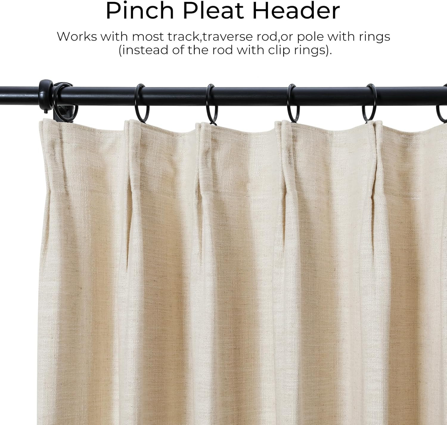 TWOPAGES 52 W x 120 L inch Pinch Pleated Light Filtering Curtain Linen Textured Unlined Drapes fo... | Amazon (US)