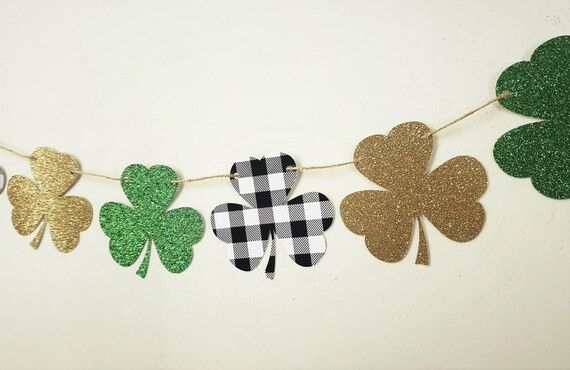 READY TO SHIP Shamrock Banner Buffalo Plaid Shamrock Garland | Etsy | Etsy (US)