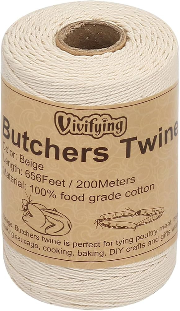 Vivifying Butchers Twine, 656 Feet 3Ply Food Safe Cotton Bakers Twine String for Tying Meat, Maki... | Amazon (US)