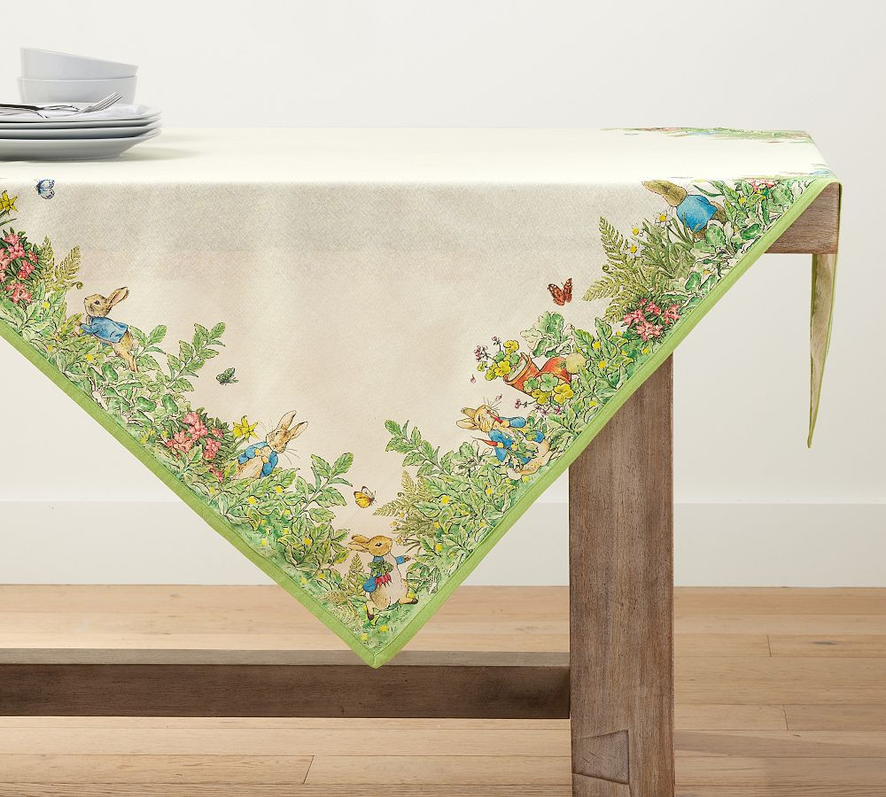 Peter Rabbit™ Garden Cotton/Linen Table Throw | Pottery Barn (US)
