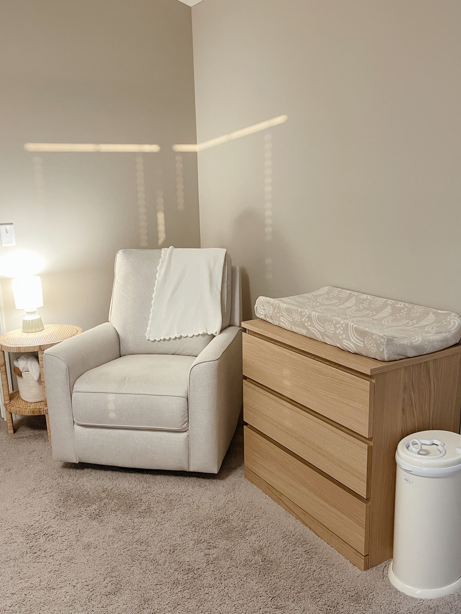 recliner is costco & dresser from ikea 🫶🏼 little nursery corner in our bedroom 

#LTKbaby #LTKkids #LTKhome