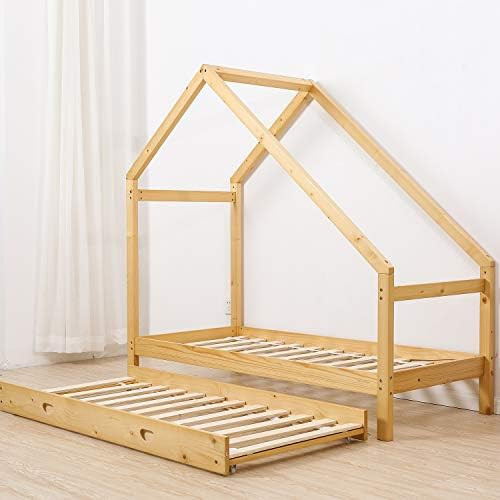 Bestmart Children Toddler Bed House Bed Frame Premium Wood Floor Bed Kids Tent Bed Play Tent, Com... | Amazon (US)
